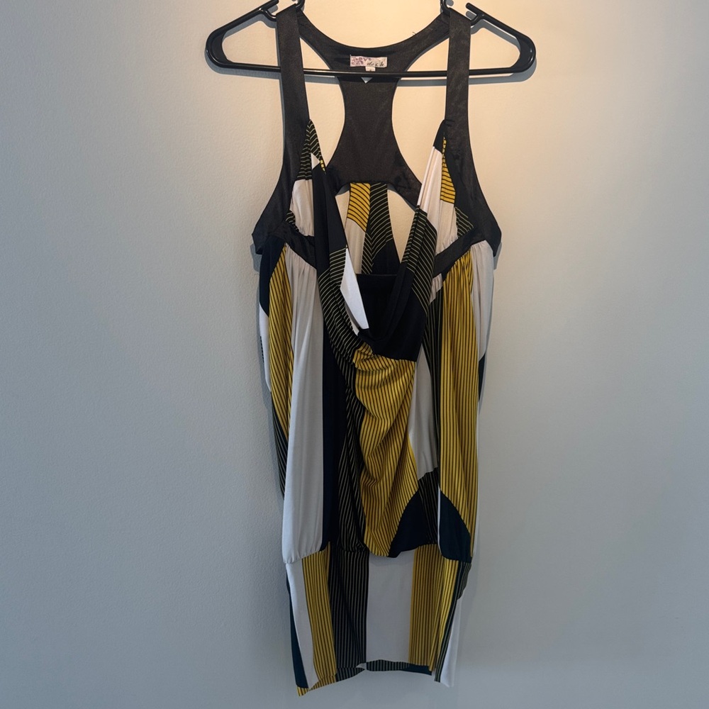 DO+BE Geometric Black and Yellow Dress